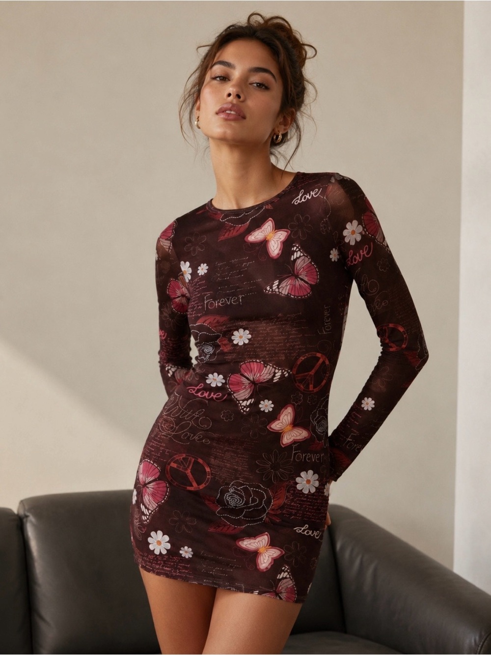 NEW Y2K Print dress